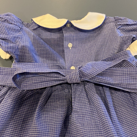 Friedknit Creations Blue Smocked Whale Short Sleeved Bow Tie Dress - Picture 4 of 10